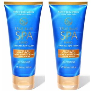 Bath & Body Works True Blue Spa Look Ma New Hands Super Rich Cream Lot of 2 3.4